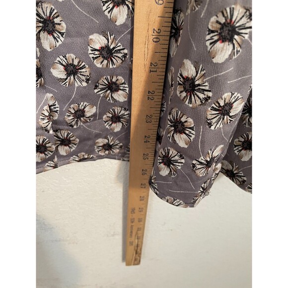 Banana Republic Women Gray Floral Long Sleeve Blouse Size Small Office Career - Picture 8 of 9